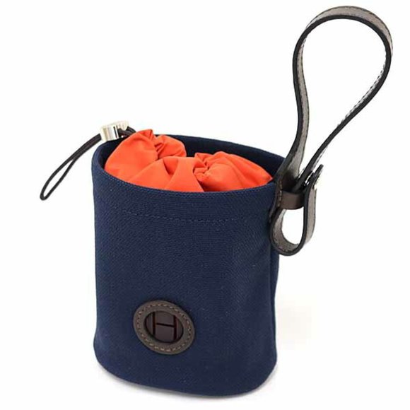 Hermes HERMES Dog Treat Pouch DOG Coated Canvas B Stamp (Made in 2023) Navy O... - Picture 1 of 6